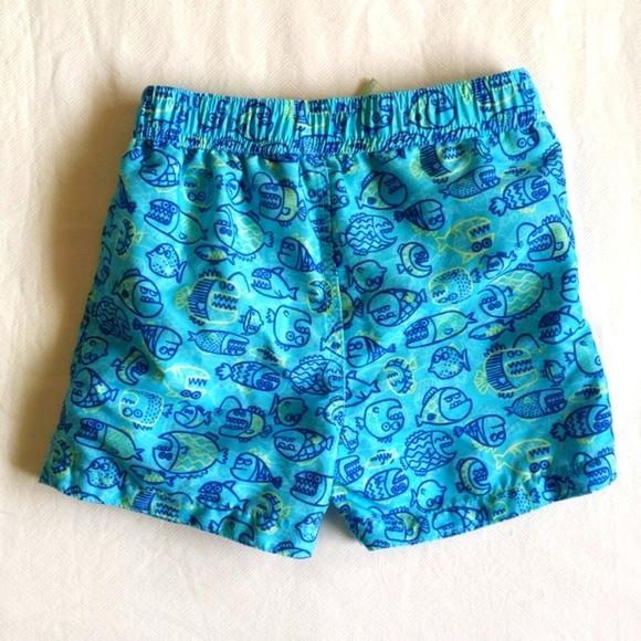 joe fresh blue fish swim trunks 12-18 months baby toddler boy - Picture 6 of 7